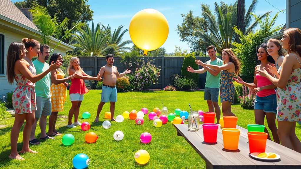 water balloon toss challenge