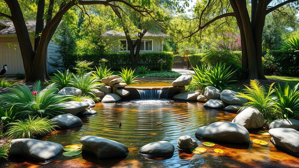 water feature enhances tranquility