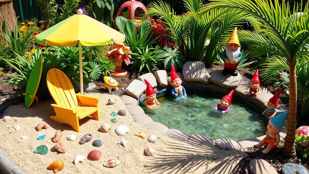 whimsical coastal gnome retreat