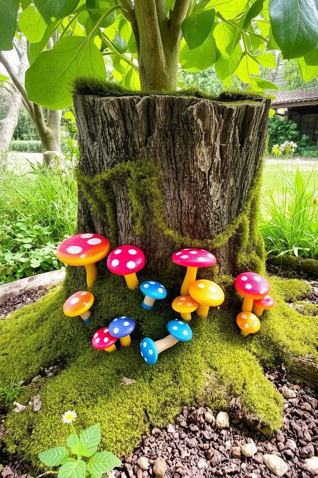 whimsical colorful garden accents