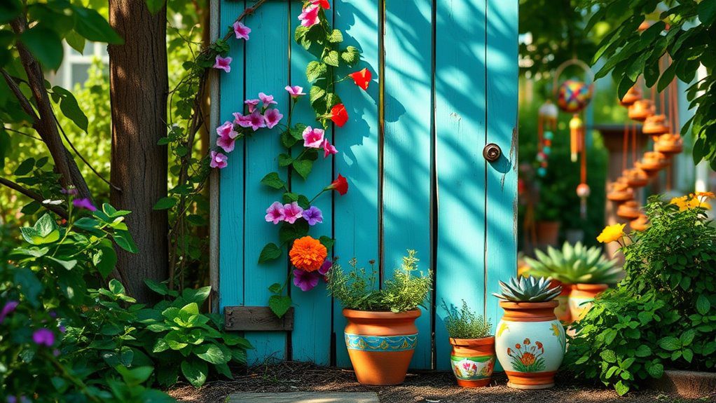 whimsical door garden trellis