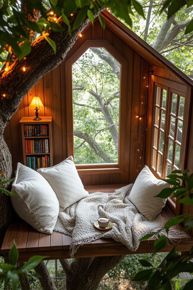 whimsical elevated treehouse nook