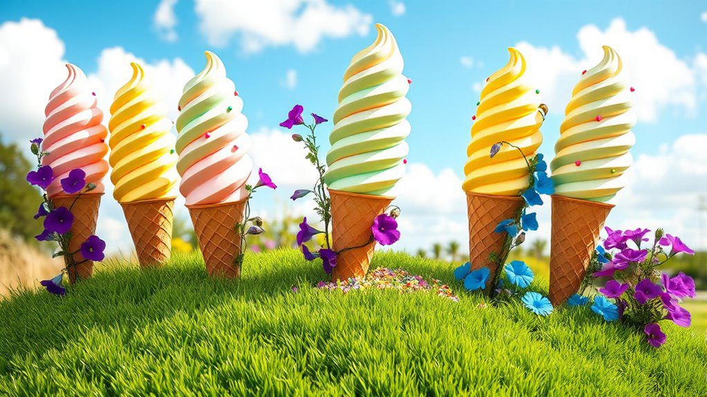 whimsical garden cone trellises