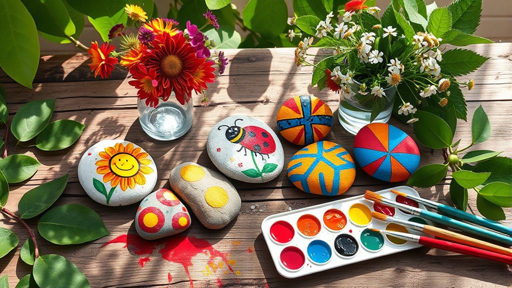 whimsical garden rock art