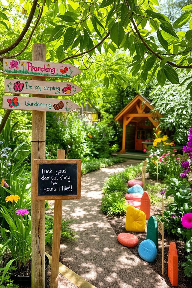 whimsical garden signs enhance