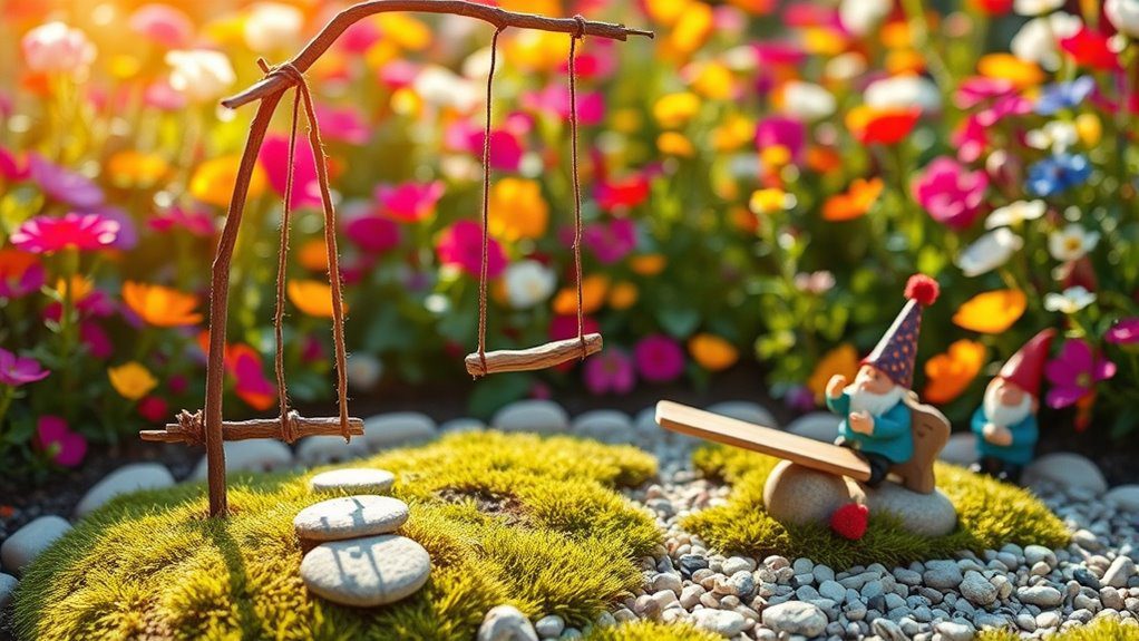 whimsical gnome playground setup