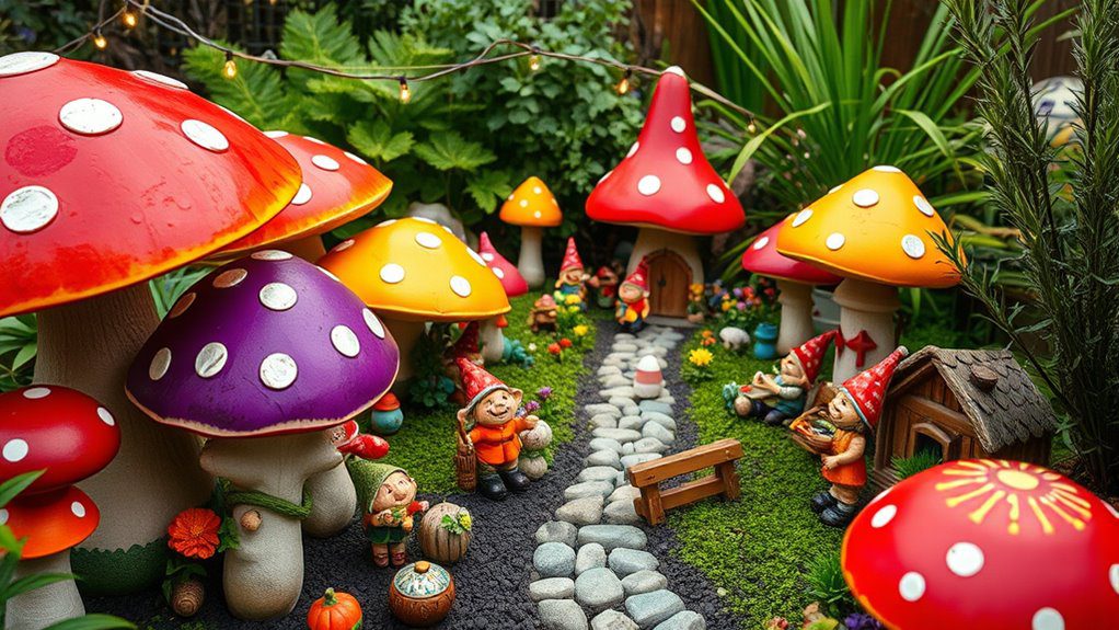 whimsical gnome village garden