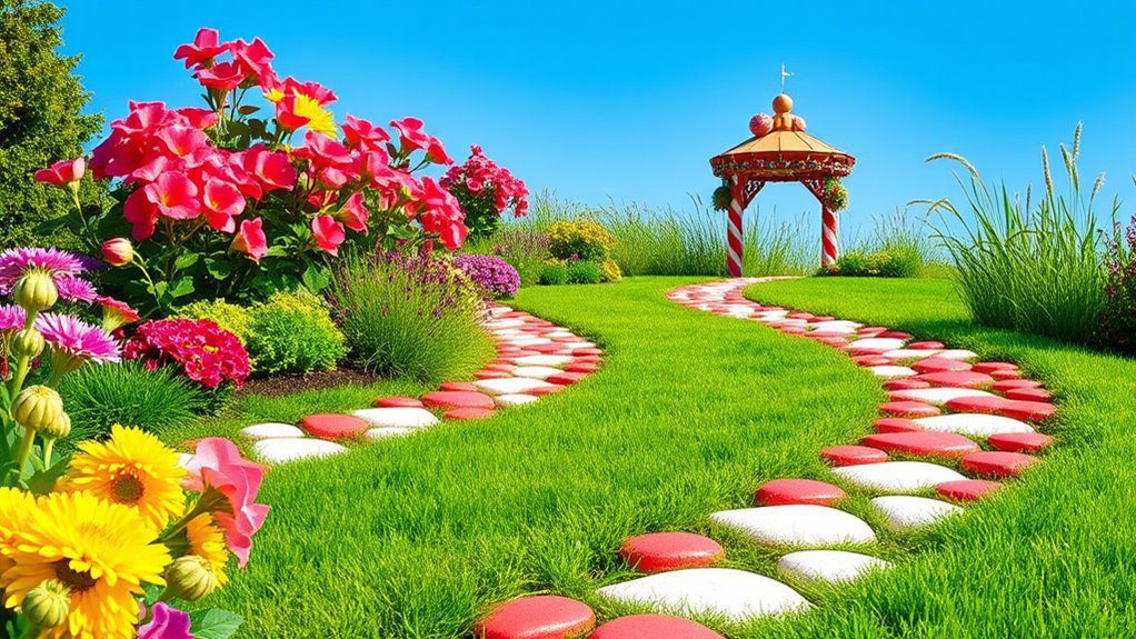 whimsical holiday garden pathways