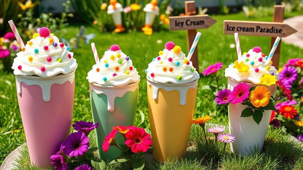 whimsical milkshake garden planters