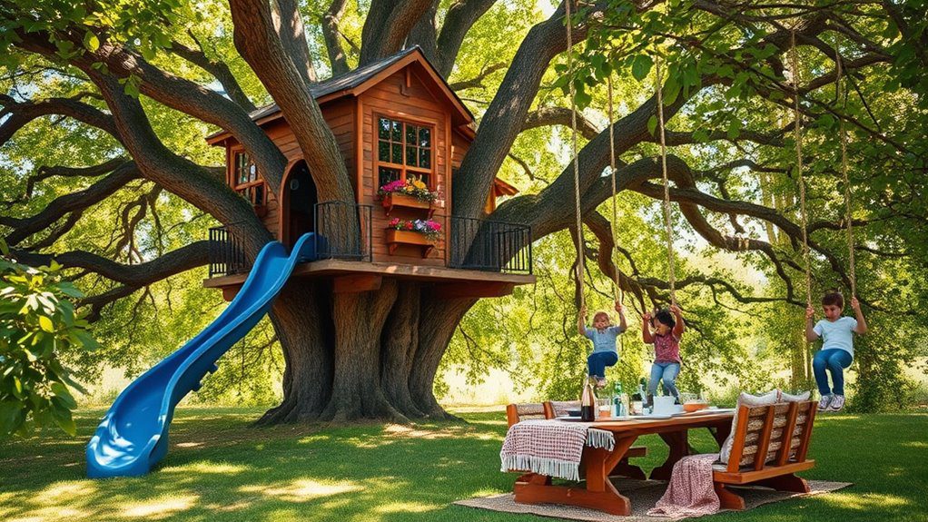 whimsical outdoor play area