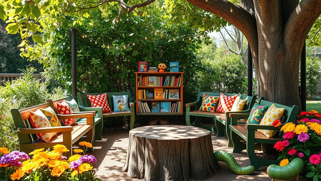 whimsical outdoor reading nook