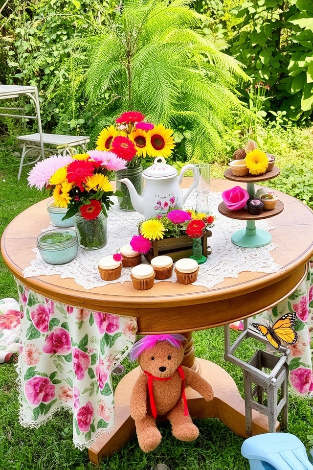 whimsical outdoor tea party