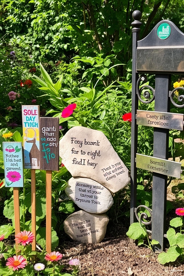whimsical personalized garden signs