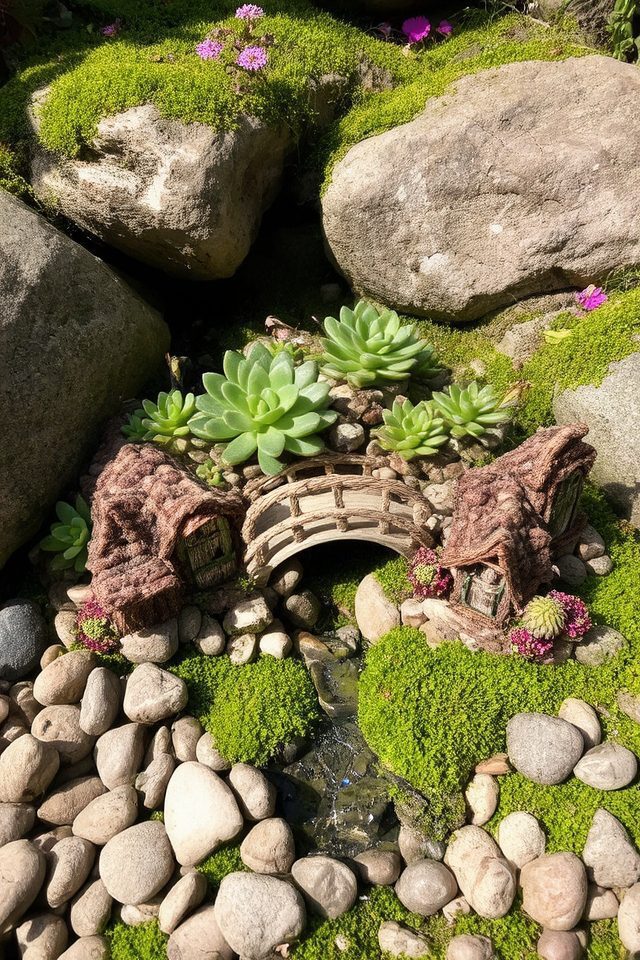 whimsical rocky fairy garden