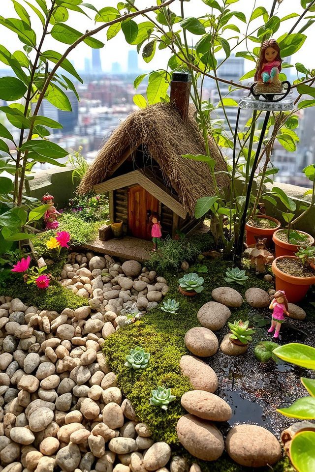 whimsical rooftop miniature gardens