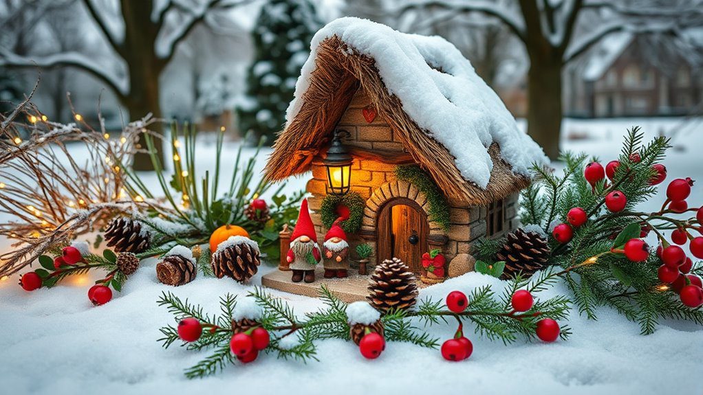whimsical seasonal gnome display