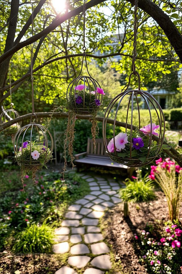 whimsical suspended plant orbs