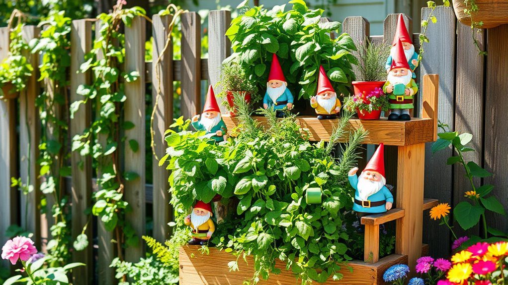 whimsical vertical herb garden