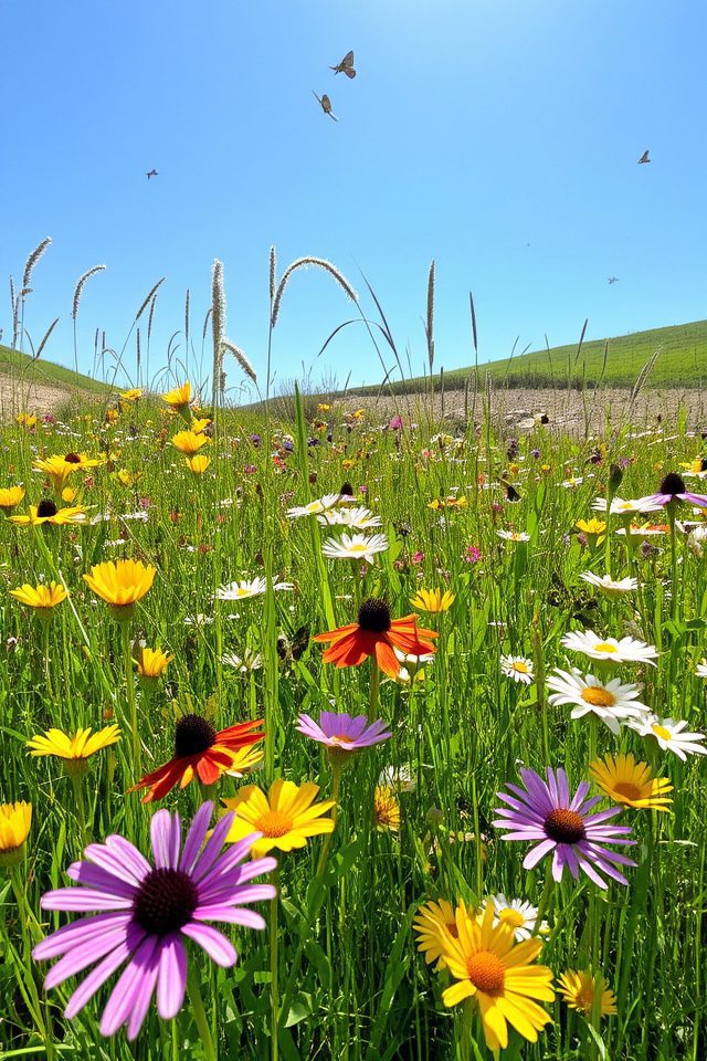 wildflower meadow in rocky soil