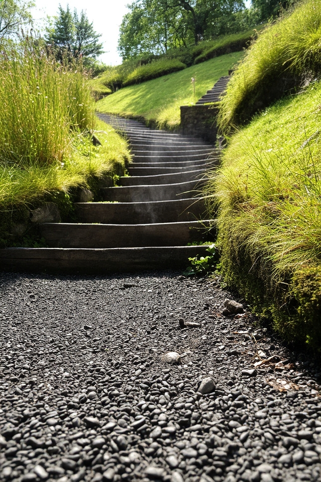 winding terraced pathways