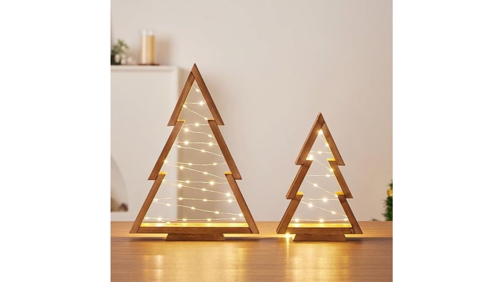 wooden tabletop christmas decor