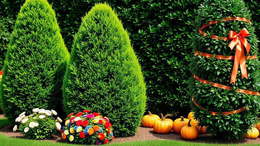 year round boxwood landscaping accents