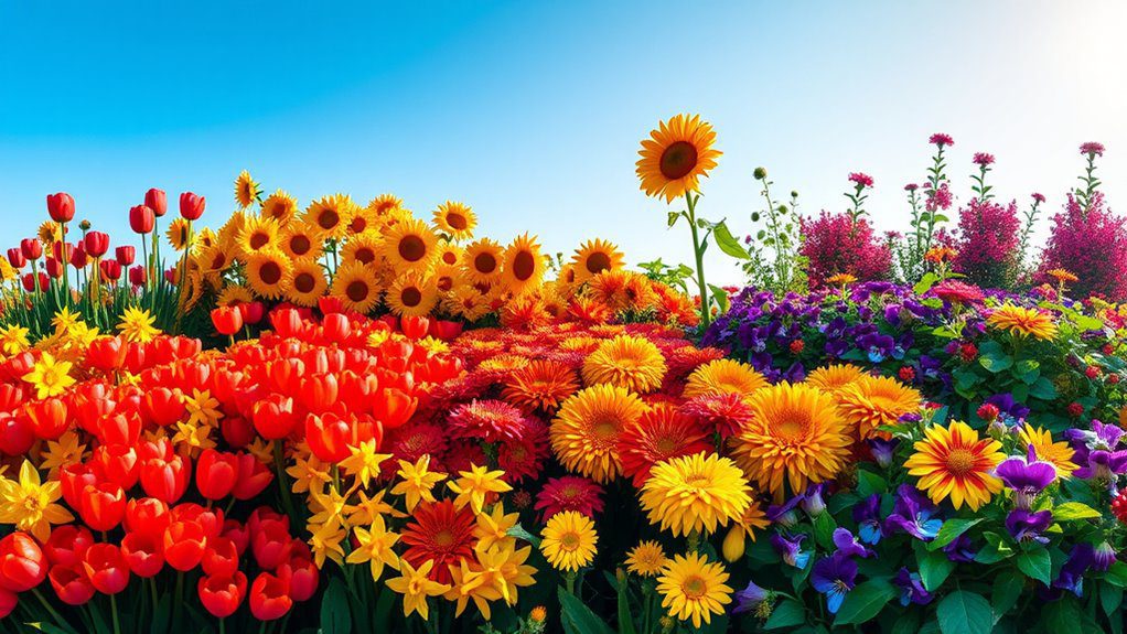 year round colorful garden blooms