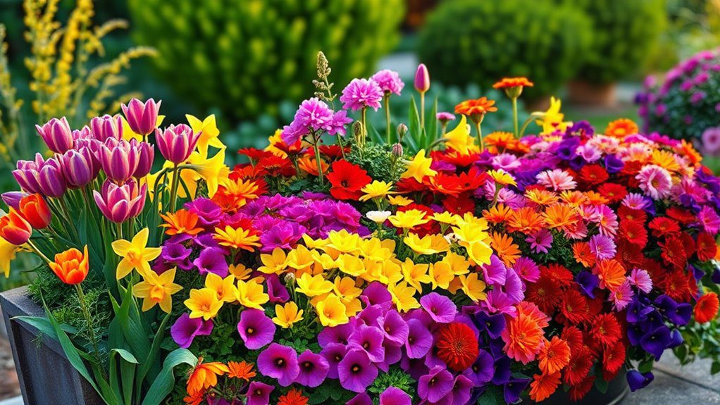 year round colorful planter displays
