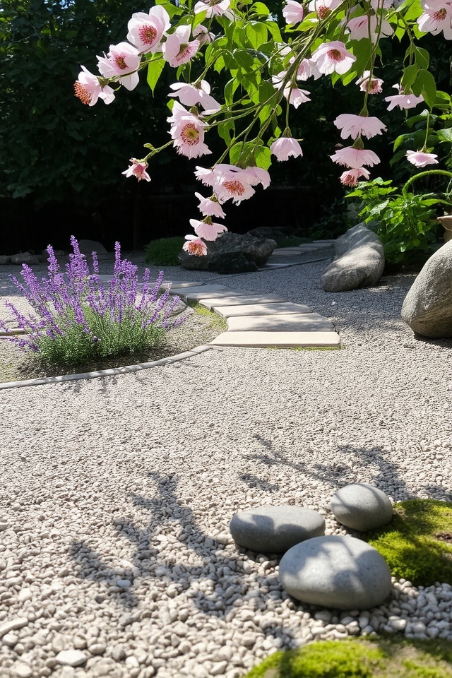 zen garden flower accents