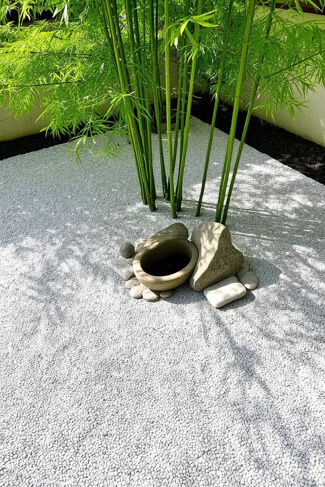 zen garden with rocks