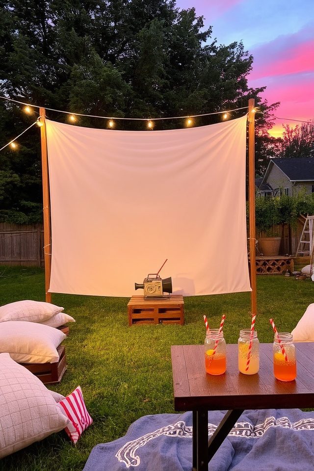 backyard diy movie screen