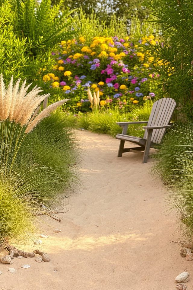 beach inspired garden pathways