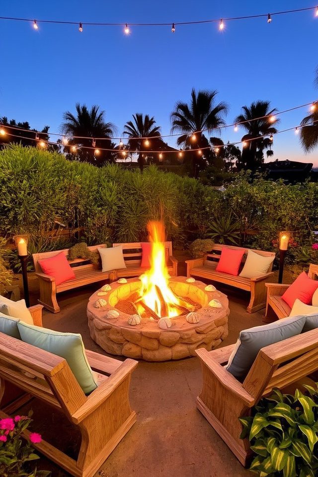 beach themed outdoor fire pit