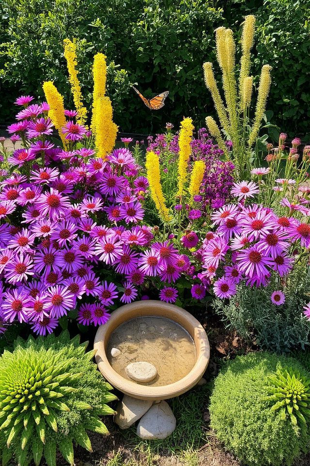 butterfly garden with late bloomers