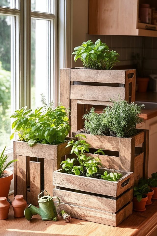 charming herb garden containers