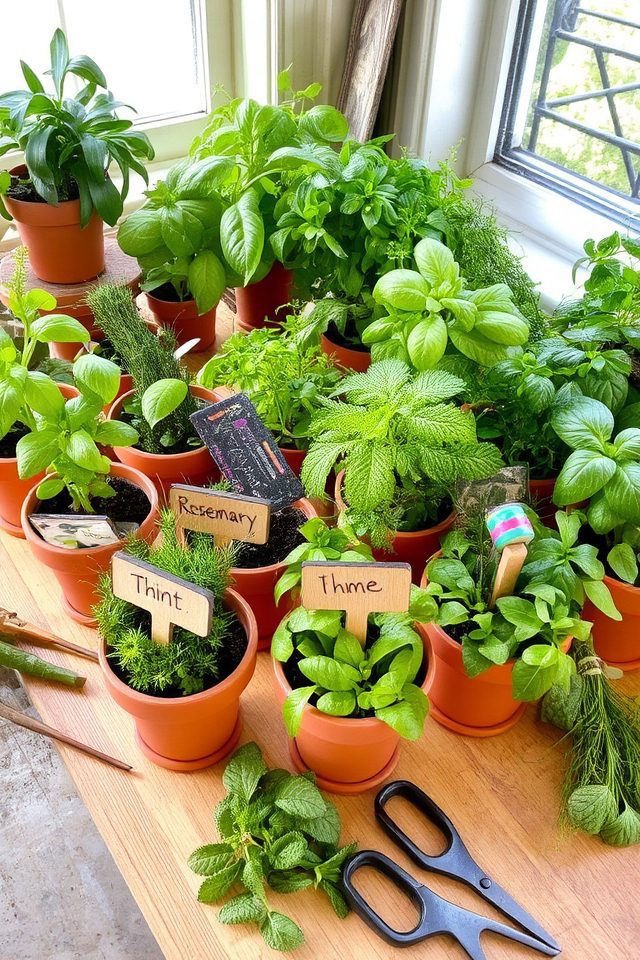 charming herb garden identification