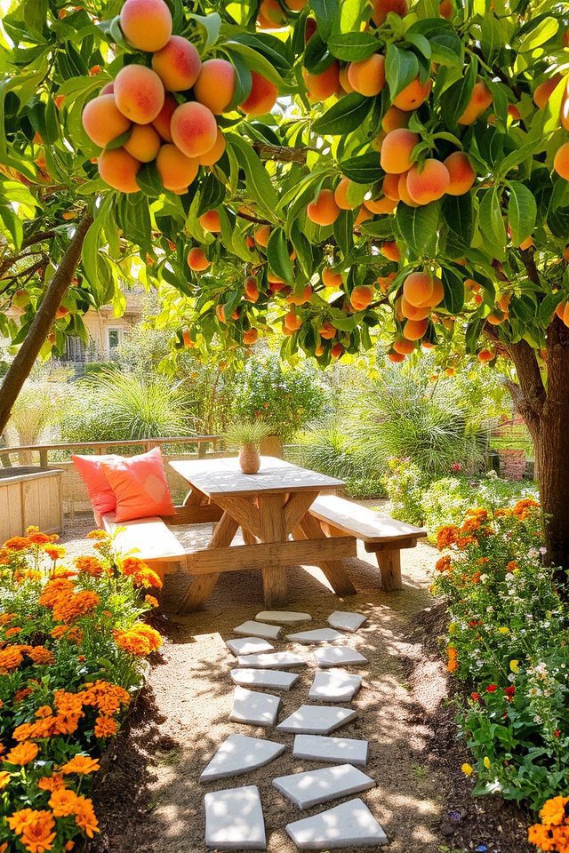 charming peach tree gathering