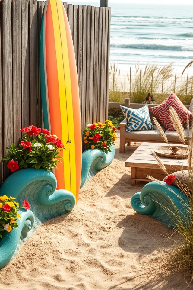 coastal landscaping with motifs