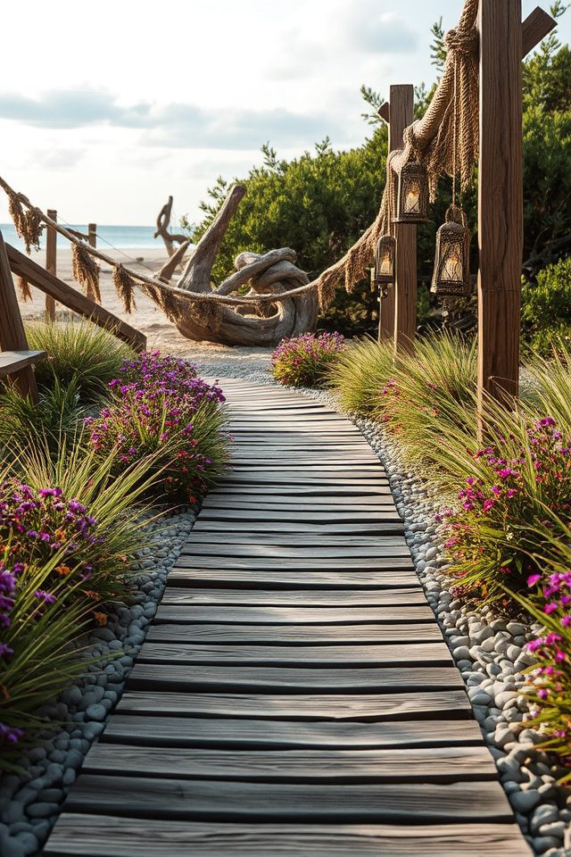 coastal themed garden pathways