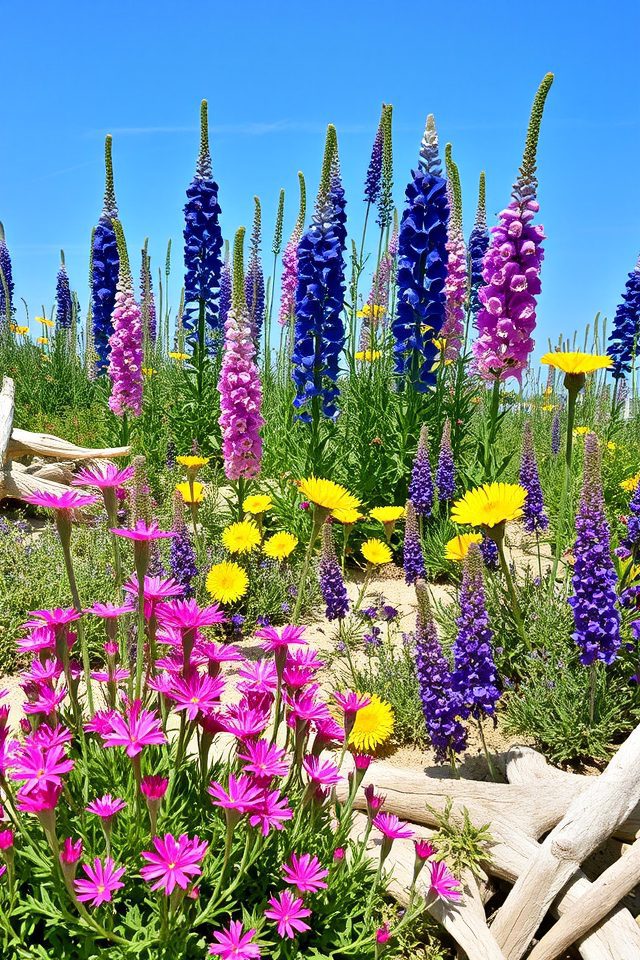 coastal themed vibrant blooms
