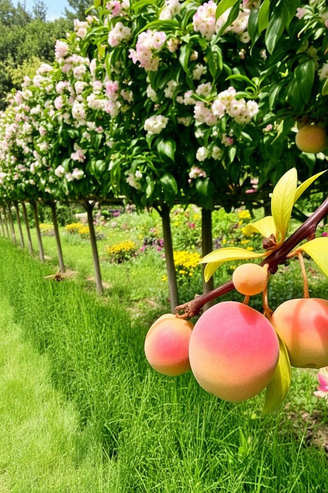 colorful edible peach hedge