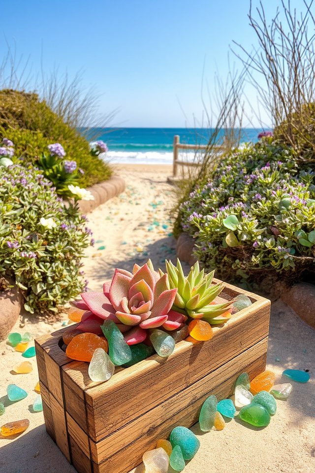 colorful sea glass decor