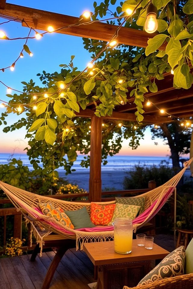 cozy backyard ambiance lighting