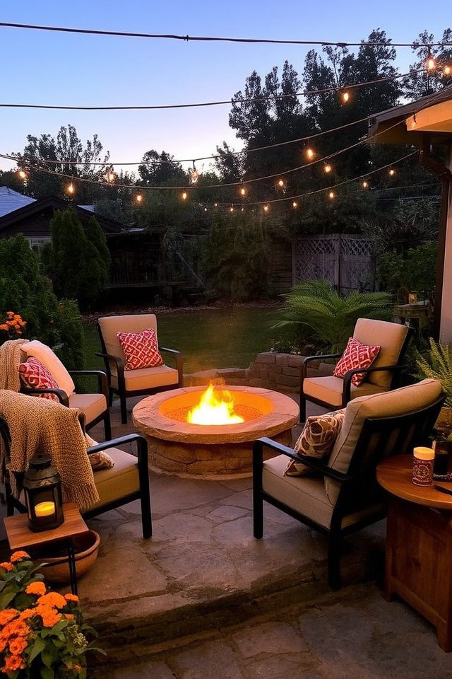 cozy outdoor fire pit