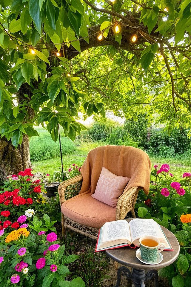 cozy outdoor reading nook