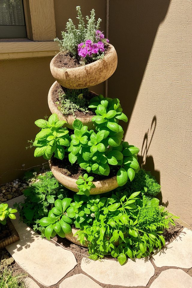 creative compact herb garden