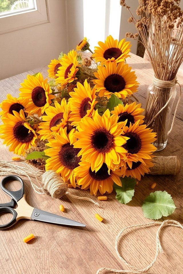 dried sunflower crafting ideas