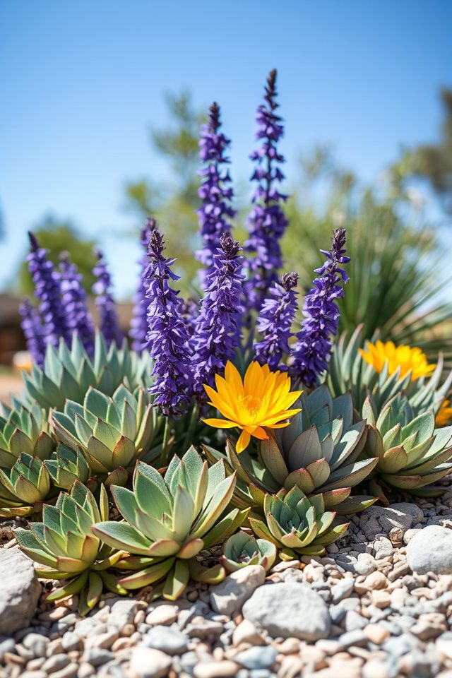 drought tolerant college flower bed