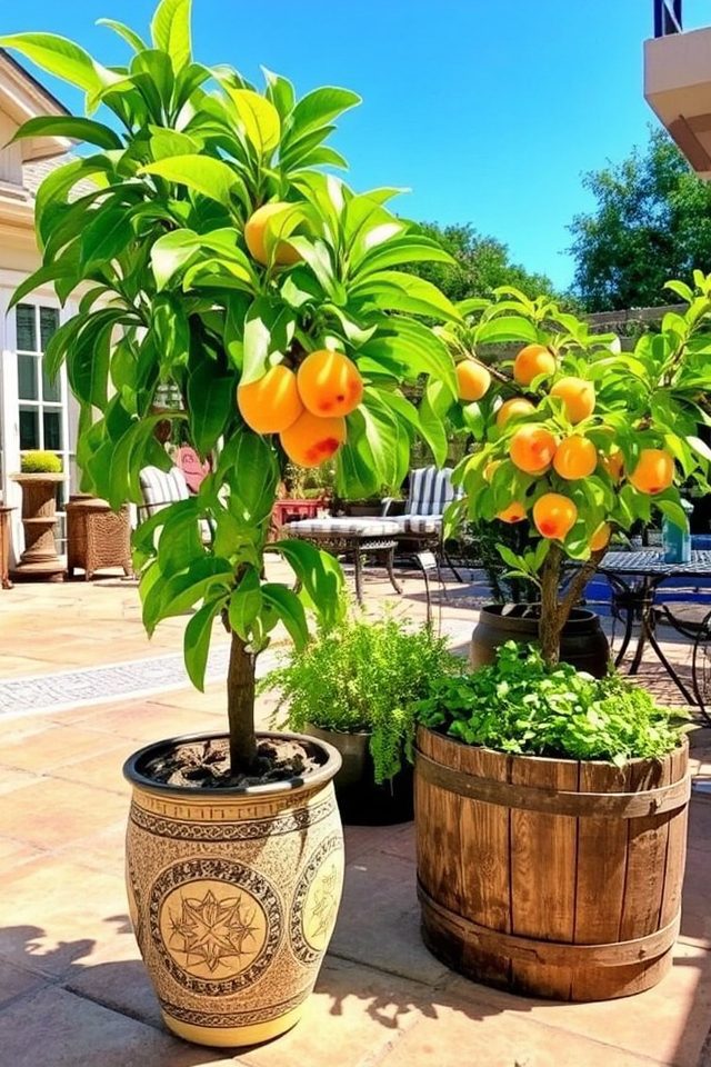 dwarf peach trees for containers