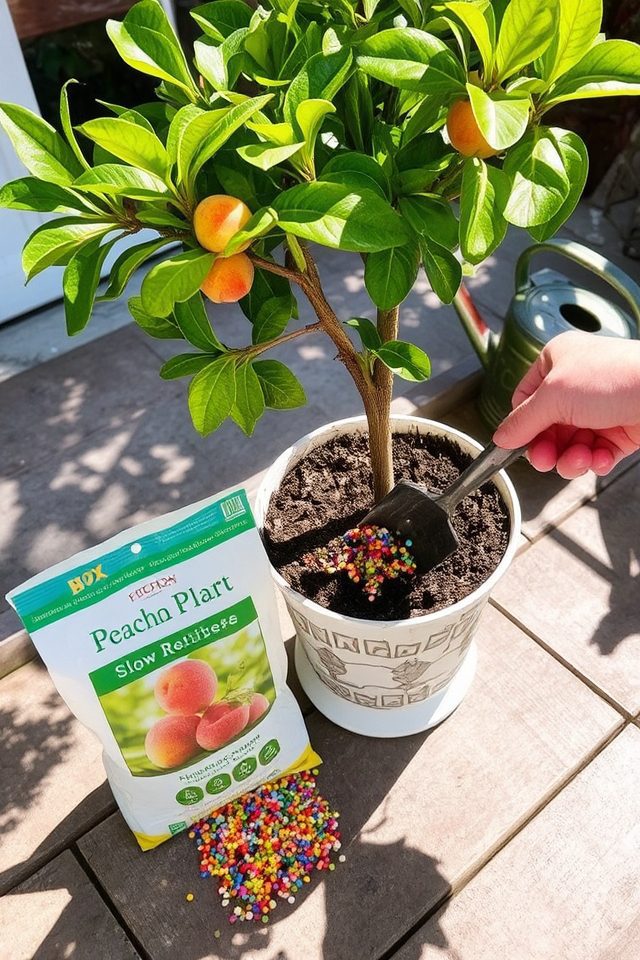 fertilize peach trees regularly